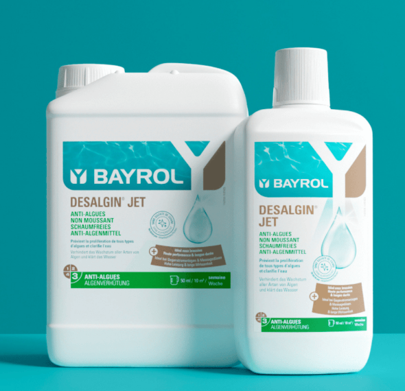Desalgin Jet BAYROL 3L, Liquide concentré anti-algues non moussant pour une protection continue contre le développement et la croissance des algues